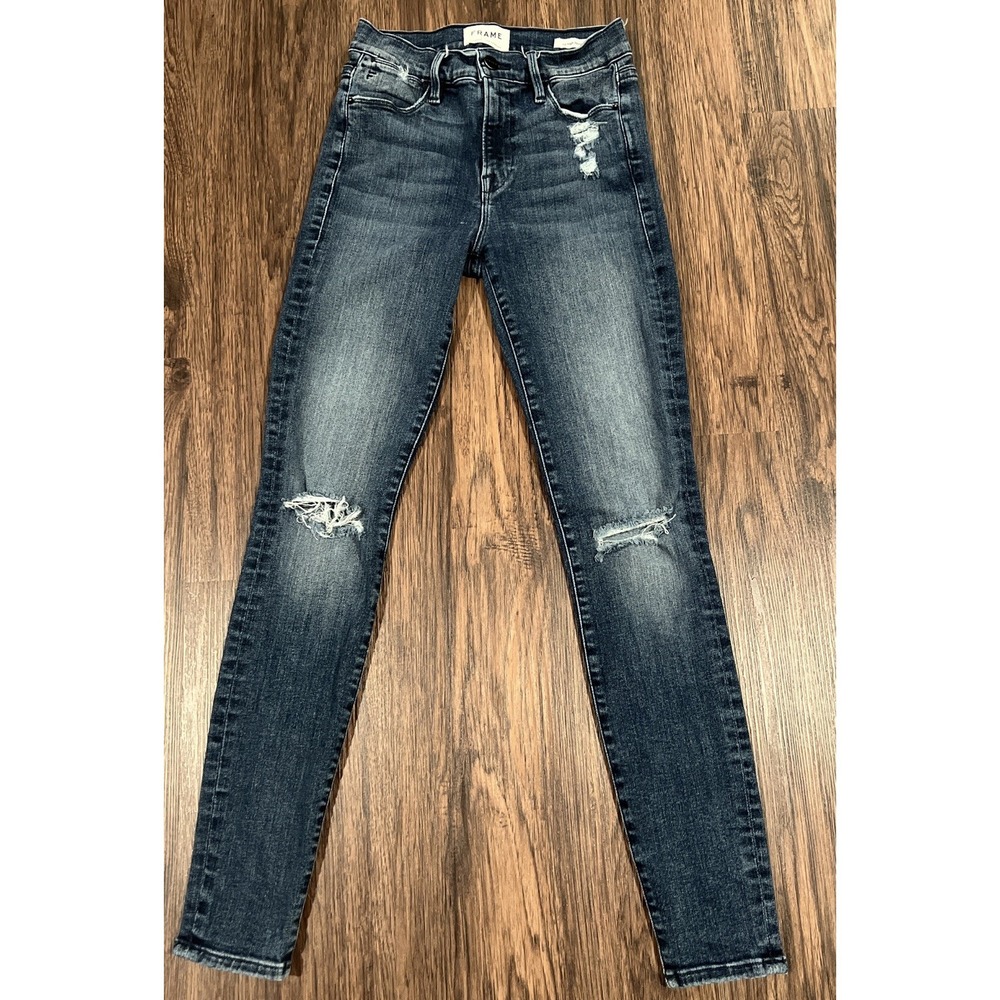 Frame Le High Skinny Distressed Magellan Jeans Size 25
